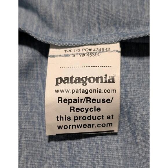 Patagonia Women’s XL Trail Running T-Shirt Blue Capilene Cool Daily Performance - Picture 10 of 12
